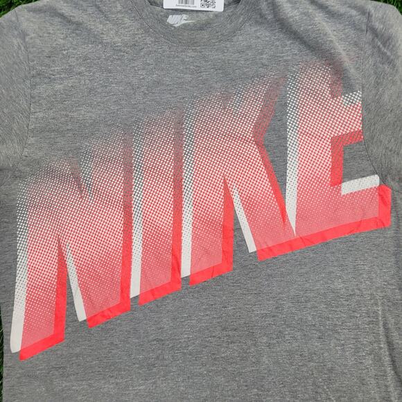 NIKE Shirt Medium 20x27 Heathered-Gray Neon Spellout - Picture 7 of 12